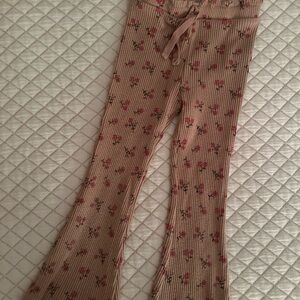 Zara Kids Floral Ribbed Flair Leggings
